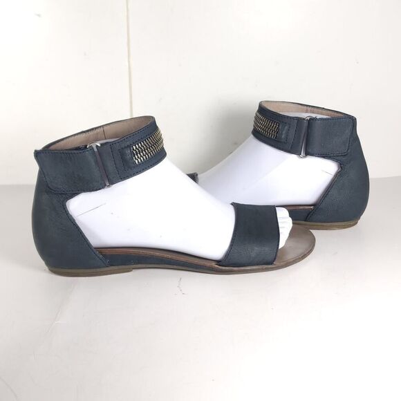 Paul Green Women's Cotie US7,5 AU5 Blue Leather Embellished Ankle Strap Sandals - Picture 9 of 15